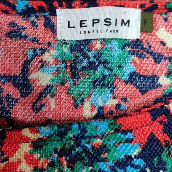 💥 LEPSIM LOWRYS FARM FLORAL MULTI COLOR TUNIC MINI DRESS WITH POCKETS SIZE M/L - Picture 2 of 8